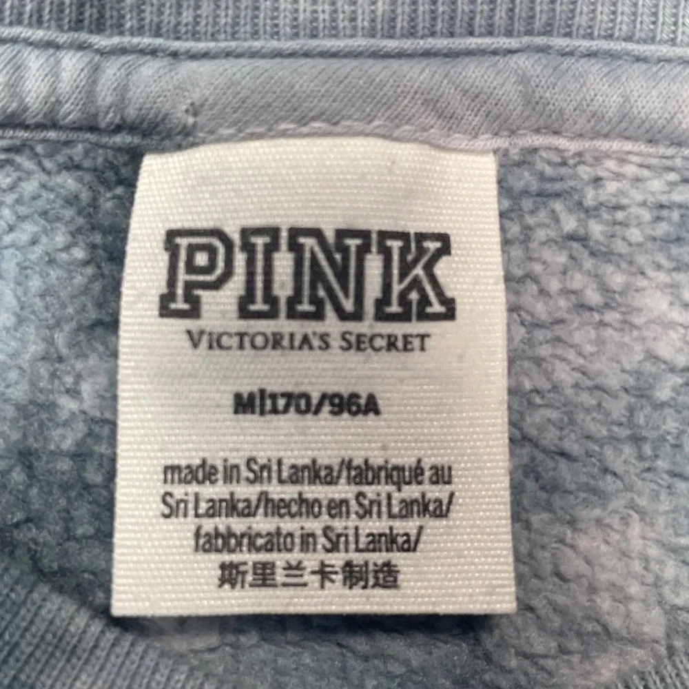 Victoria's Secret PINK Tie Dye Crewneck Sweatshirt Grey White Oversized Medium - Picture 2 of 6